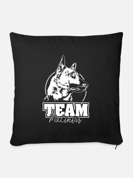 TEAM MALINOIS Wilsigns Hundesport Hunde Geschenk - Sofakissenbezug 45 x 45 cm - Schwarz