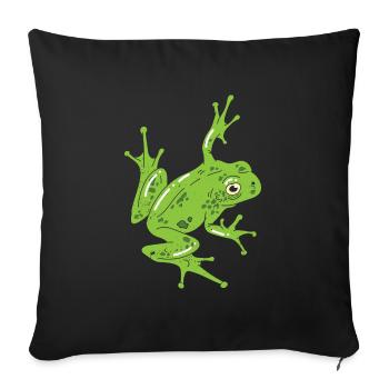 Funny Graphic Tree Frog Pond Animal Lover Gift - Sofa pillowcase 17,3'' x 17,3'' (45 x 45 cm) - black - Front