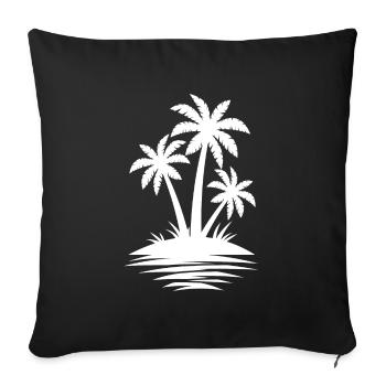 Palm Tree Island Beach Lover Gift - Summer Gift - Sofa pillowcase 17,3'' x 17,3'' (45 x 45 cm) - black - Front