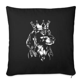 Long à poils crottes chien chien Wilsigns - Housse de coussin décorative 45 x 45 cm - noir - Devant