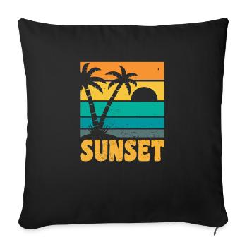 Sunset Retro Style - Sofakissenbezug 45 x 45 cm - Schwarz - Vorne
