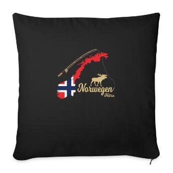 Norvège 2022 Hitra Fishing Scandinavie - Housse de coussin décorative 45 x 45 cm - noir - Devant