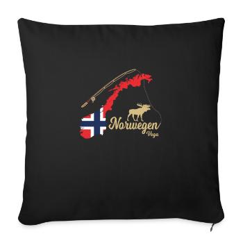 Norvège Vega Pêche Scandinavie Motifs - Housse de coussin décorative 45 x 45 cm - noir - Devant