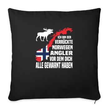 Ich bin der Angler vor dem dich alle gewarnt haben - Sofakissenbezug 45 x 45 cm - Schwarz - Vorne