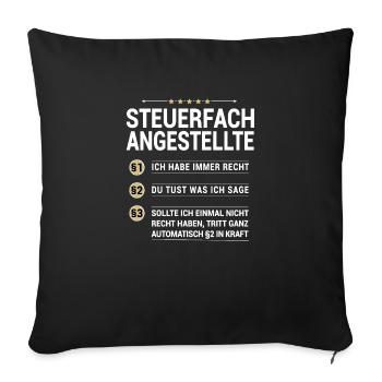 Tax clerk Profession own paragraphs - Sofa pillowcase 17,3'' x 17,3'' (45 x 45 cm) - black - Front