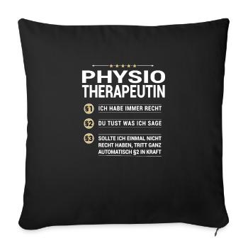 Physiotherapeutin Beruf meine eigenen Paragraphen - Sofakissenbezug 45 x 45 cm - Schwarz - Vorne