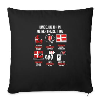 Dänemark Spruch | Lustiger Freizeit Spruch Denmark - Sofakissenbezug 45 x 45 cm - Schwarz - Vorne