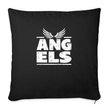 Engel mit Flügeln für alle Engelchen - Sofakissenbezug 45 x 45 cm - Schwarz - Vorne