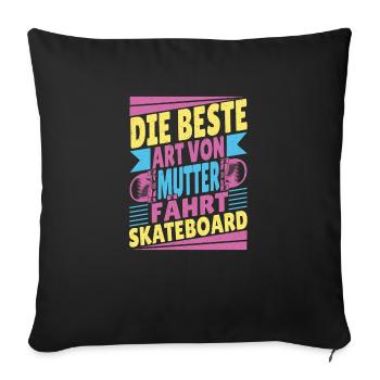 Skateboarder Motiv beim Skating in der Halfpipe - Sofakissenbezug 45 x 45 cm - Schwarz - Vorne