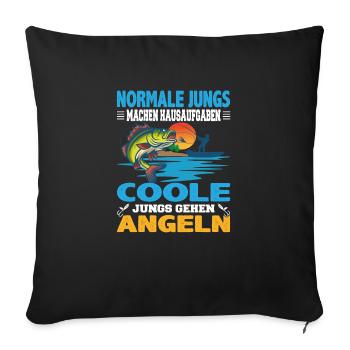 Normale Jungs machen Hausaufgaben coole Jungs - Sofakissenbezug 45 x 45 cm - Schwarz - Vorne
