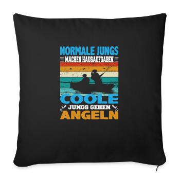 Normale Jungs machen Hausaufgaben coole Jungs - Sofakissenbezug 45 x 45 cm - Schwarz - Vorne