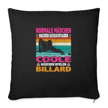 Snooker und Pool Billard Spruch für Billardspieler - Sofakissenbezug 45 x 45 cm - Schwarz - Vorne