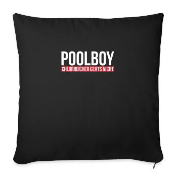Rettungsschwimmer Bademeister Poolboy Schwimmbad - Sofakissenbezug 45 x 45 cm - Schwarz - Vorne
