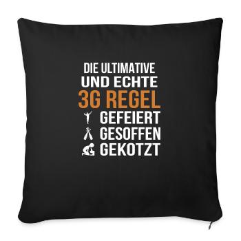 3G Regel Funshirt Herren Männer lustige Sprüche - Sofakissenbezug 45 x 45 cm - Schwarz - Vorne