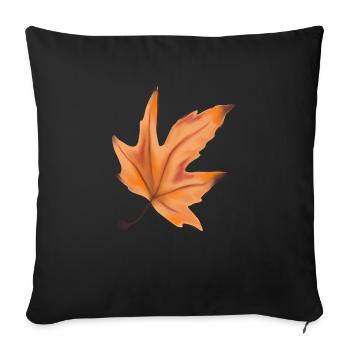 feuille automne halloween érable - Housse de coussin décorative 45 x 45 cm - noir - Devant