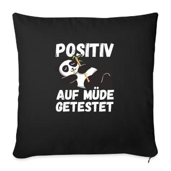 Positiv auf Müde getestet Pandas Fun - Sofakissenbezug 45 x 45 cm - Schwarz - Vorne