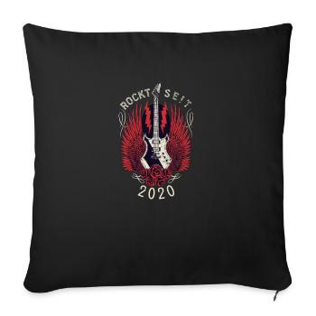 Geburtstag 3. Geburtstag Frau Mann 2020 Rockt seit - Sofakissenbezug 45 x 45 cm - Schwarz - Vorne