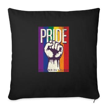 LGBT Human Rainbow Fist | Colorful Love - Sofa pillowcase 17,3'' x 17,3'' (45 x 45 cm) - black - Front