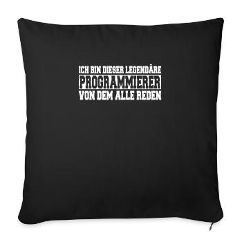 Herren Bin dieser legendäre Programmierer Spruch - Sofakissenbezug 45 x 45 cm - Schwarz - Vorne