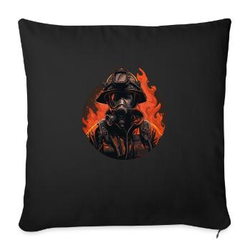 Feuerwehrmann - Design - Sofakissenbezug 45 x 45 cm - Schwarz - Vorne