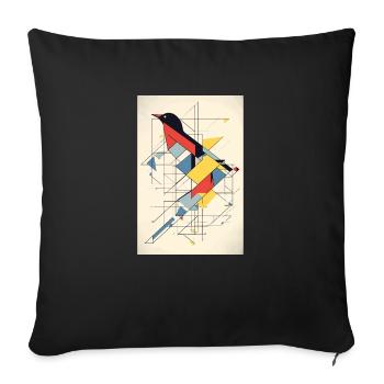 Vogel Minimalistisch Polygonal Multicolor - Sofakissenbezug 45 x 45 cm - Schwarz - Vorne