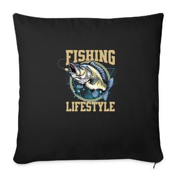 Fishing Lifestyle - Sofa pillowcase 17,3'' x 17,3'' (45 x 45 cm) - black - Front