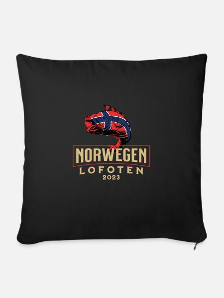 Angelurlaub Angeltour in Norwegen Lofoten - Sofakissenbezug 45 x 45 cm - Schwarz