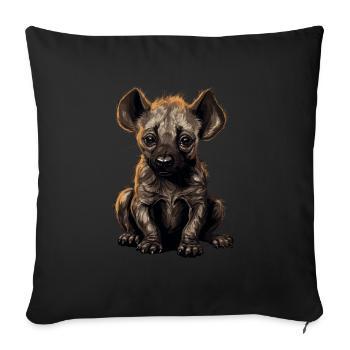 Baby Hyäne Wild Afrika Wildnis - Sofakissenbezug 45 x 45 cm - Schwarz - Vorne