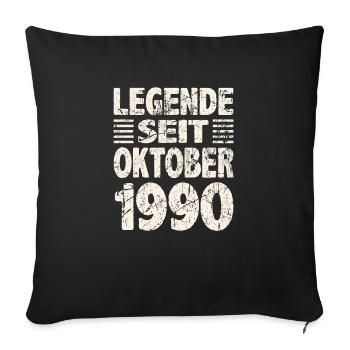 Oktober 1990 Legende seit 33 Jahren Mann Frau - Sofakissenbezug 45 x 45 cm - Schwarz - Vorne