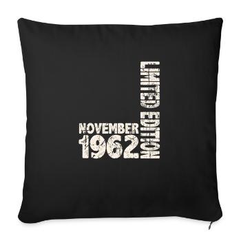 November 1962 Limited Edition 61 Jahren Mann Frau - Sofakissenbezug 45 x 45 cm - Schwarz - Vorne