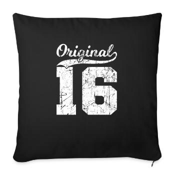 16 Original 8 Ans Garçon Fille Anniversaire - Housse de coussin décorative 45 x 45 cm - noir - Devant