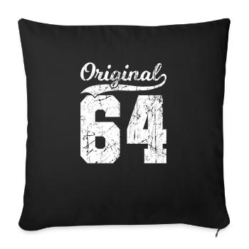 64 Original 60 ans homme femme anniversaire - Housse de coussin décorative 45 x 45 cm - noir - Devant