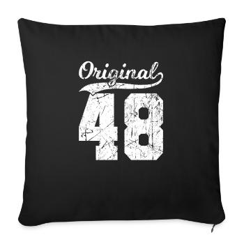 48 Original 76 Ans Homme Femme Anniversaire - Housse de coussin décorative 45 x 45 cm - noir - Devant
