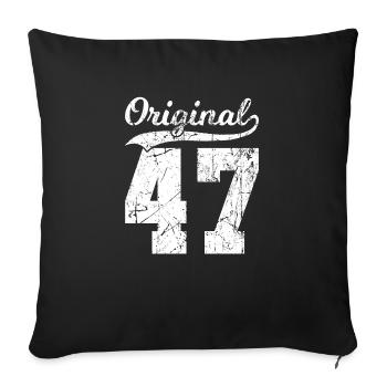 47 Original 77 Ans Mari Femme Anniversaire - Housse de coussin décorative 45 x 45 cm - noir - Devant