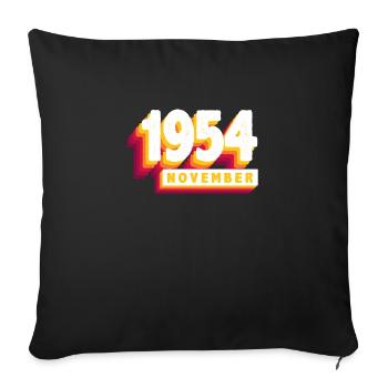 Novembre 1954 69 Ans Homme Femme Anniversaire - Housse de coussin décorative 45 x 45 cm - noir - Devant