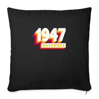 Novembre 1947 76 Ans Homme Femme Anniversaire - Housse de coussin décorative 45 x 45 cm - noir - Devant