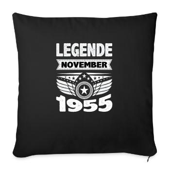 November 1955 Legend for 68 years man woman - Sofa pillowcase 17,3'' x 17,3'' (45 x 45 cm) - black - Front