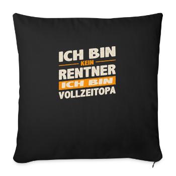 I'm not a pensioner, I'm a full-time grandpa Yellow - Sofa pillowcase 17,3'' x 17,3'' (45 x 45 cm) - black - Front