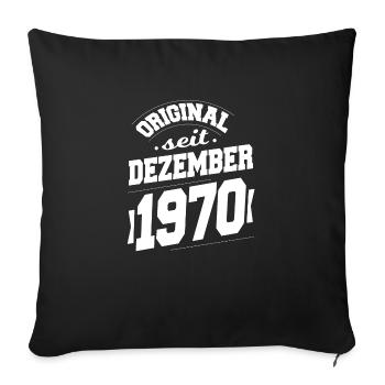 Décembre 1970 Original depuis 53 ans homme femme - Housse de coussin décorative 45 x 45 cm - noir - Devant