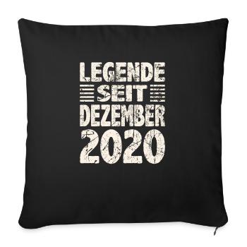December 2020 Legend for 3 years Man Woman - Sofa pillowcase 17,3'' x 17,3'' (45 x 45 cm) - black - Front