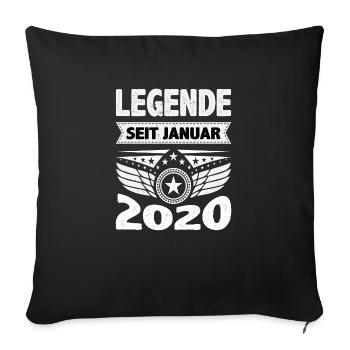 January 2020 Legend for 4 years Man Woman - Sofa pillowcase 17,3'' x 17,3'' (45 x 45 cm) - black - Front