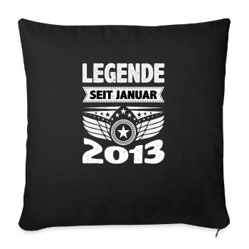 January 2013 Legend for 11 years man woman - Sofa pillowcase 17,3'' x 17,3'' (45 x 45 cm) - black - Front