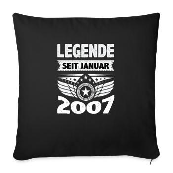January 2007 Legend for 17 years man woman - Sofa pillowcase 17,3'' x 17,3'' (45 x 45 cm) - black - Front