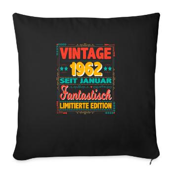 Januar 1962 Vintage Fantastisch 62 Jahren Mann - Sofakissenbezug 45 x 45 cm - Schwarz - Vorne