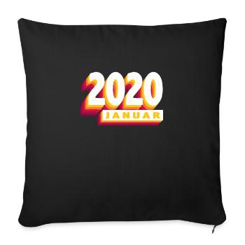 January 2020 0 4 years old Man Woman Birthday - Sofa pillowcase 17,3'' x 17,3'' (45 x 45 cm) - black - Front