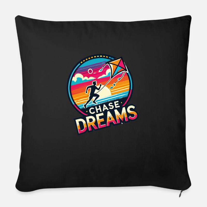 Chase Dreams Drachenfliegen - Sofakissenbezug 45 x 45 cm - Schwarz