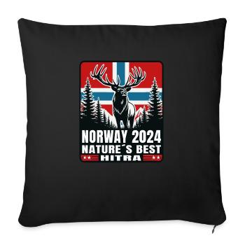 Norway 2024 Deer Moose Nature Hitra - Sofa pillowcase 17,3'' x 17,3'' (45 x 45 cm) - black - Front