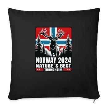 Norway 2024 Deer Moose Nature Trondheim - Sofa pillowcase 17,3'' x 17,3'' (45 x 45 cm) - black - Front