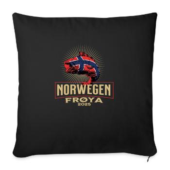 Norvège Frøya 2025 Motif Poisson - Housse de coussin décorative 45 x 45 cm - noir - Devant