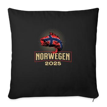 Norway 2025 Fish Motif - Sofa pillowcase 17,3'' x 17,3'' (45 x 45 cm) - black - Front